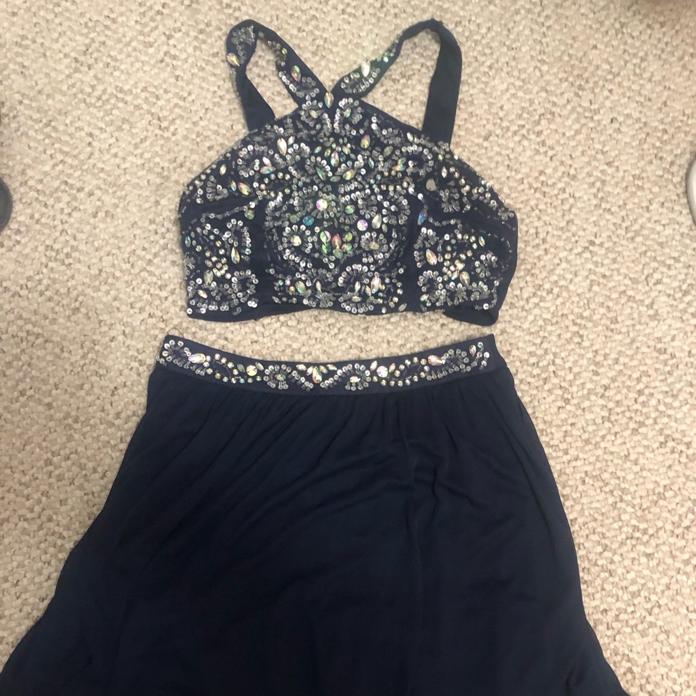 Juniors navy blue dress